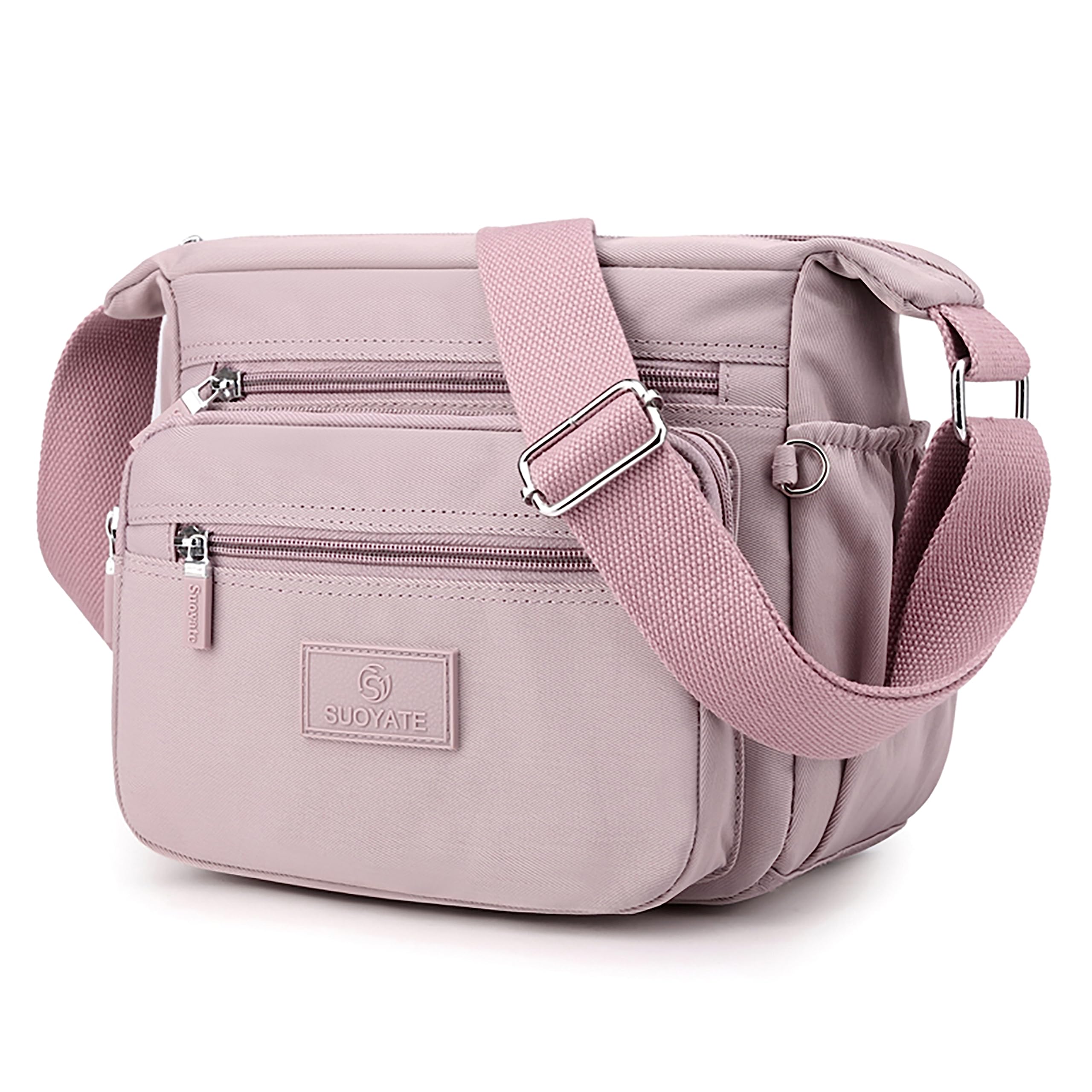 EcohasoCrossbody Bags for Women, Multi-Pocket Lightweight Shoulder Bag Waterproof Nylon Casual Messenger Bag Handbag Purse for Travel Shopping Hiking Daily Use