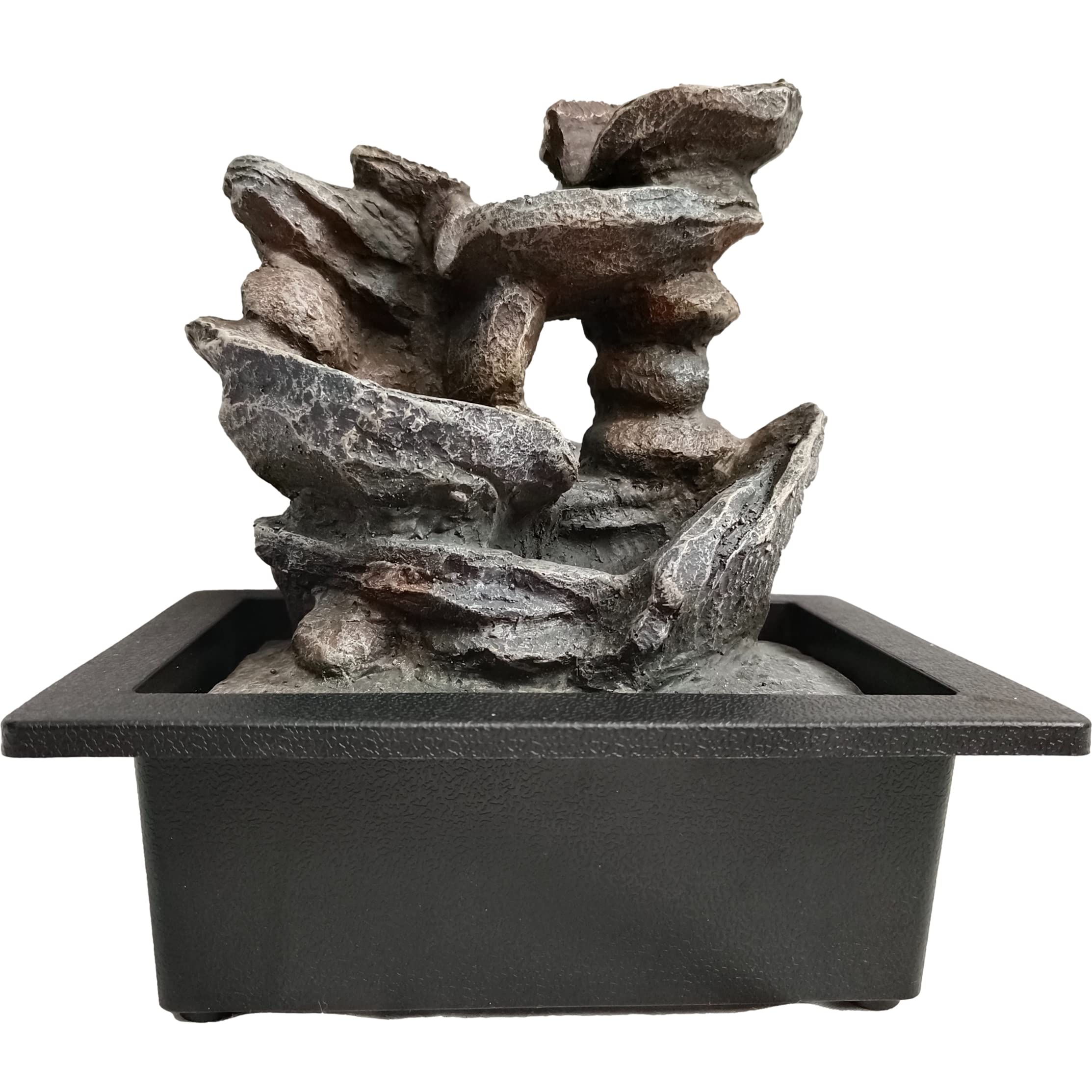 JUNSIRS Indoor Waterfall Fountain, Tabletop Fountains with LED Lights, Illuminated Waterfall Indoor Relaxation Fountains for Home Office… (Garden)