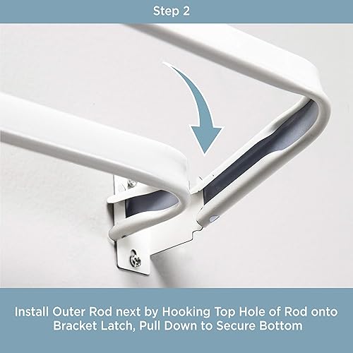 Miniatura 8 de Kenney Barra de cortina doble básica ajustable color blanco