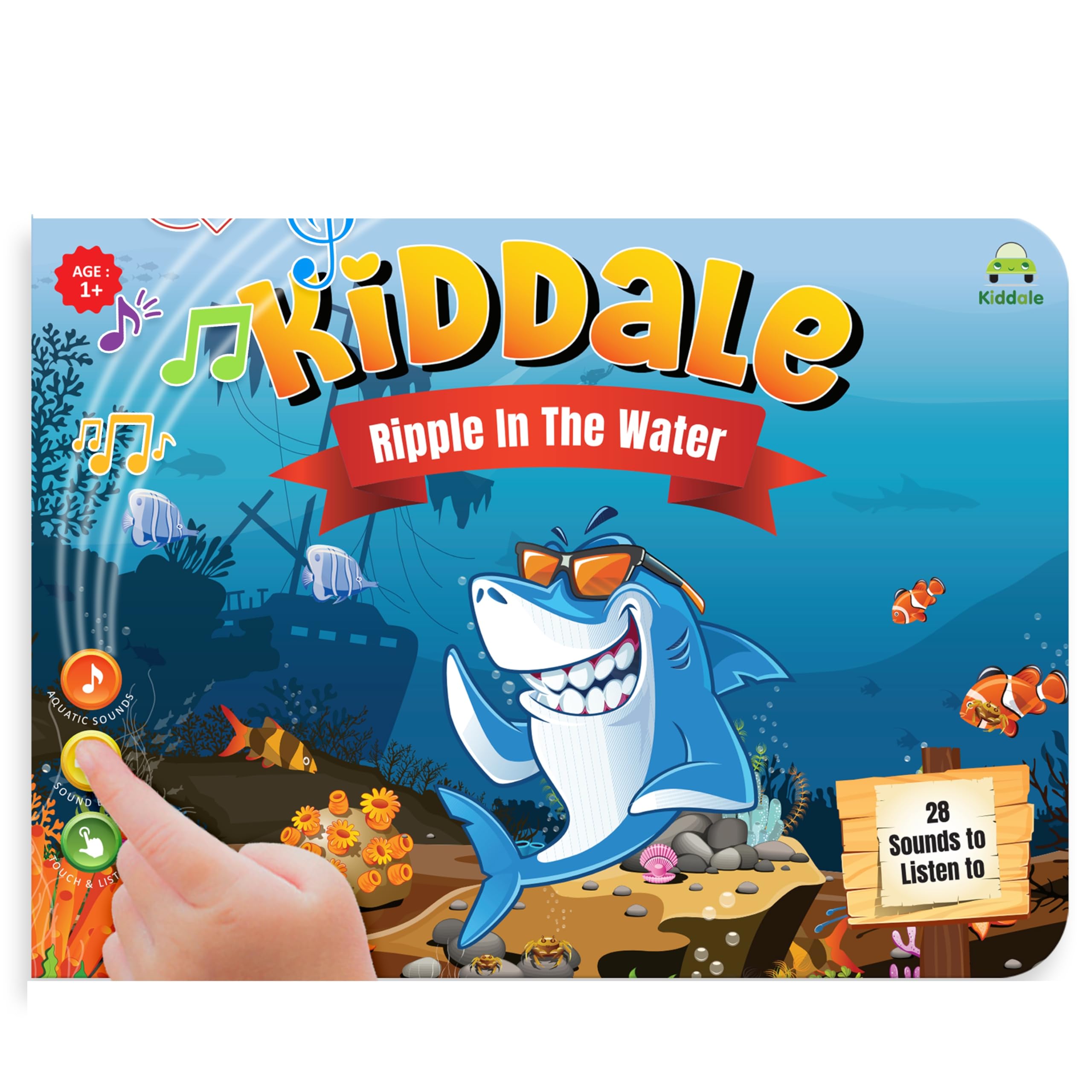 Kiddale Aquatic Animal Rhymes Musical Sound Book | Interactive Touch & Play Sound Book | Learning & Education | for 1+ Years Old | Sing Along Books
