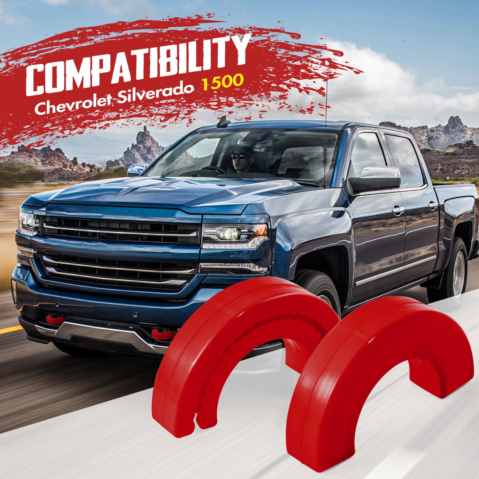 Enmja Tow Hook Cover, 2pcs Trailer Hitch Cover Protector Cover, Car Front Tow Hook Covers Fit for Chevy Silverado 1500 Accessories 2007-2025