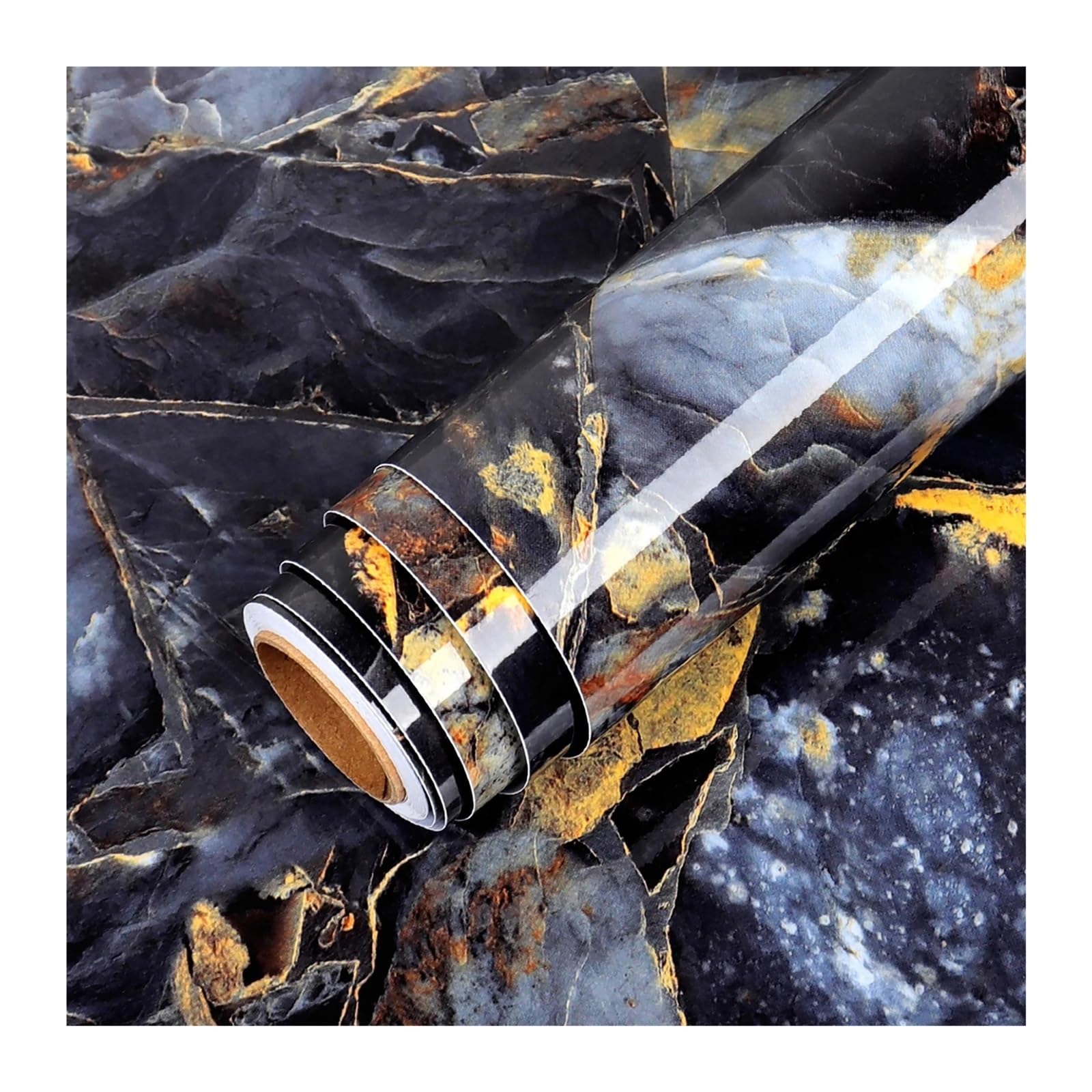 Foelanne Color4 Back Self Adhesive Wallpaper, Marble Contact Paper Self-Adhesive Vinyl Wallpaper Multicolor 40Cmx100-1000Cm(,40Cmx200cm)