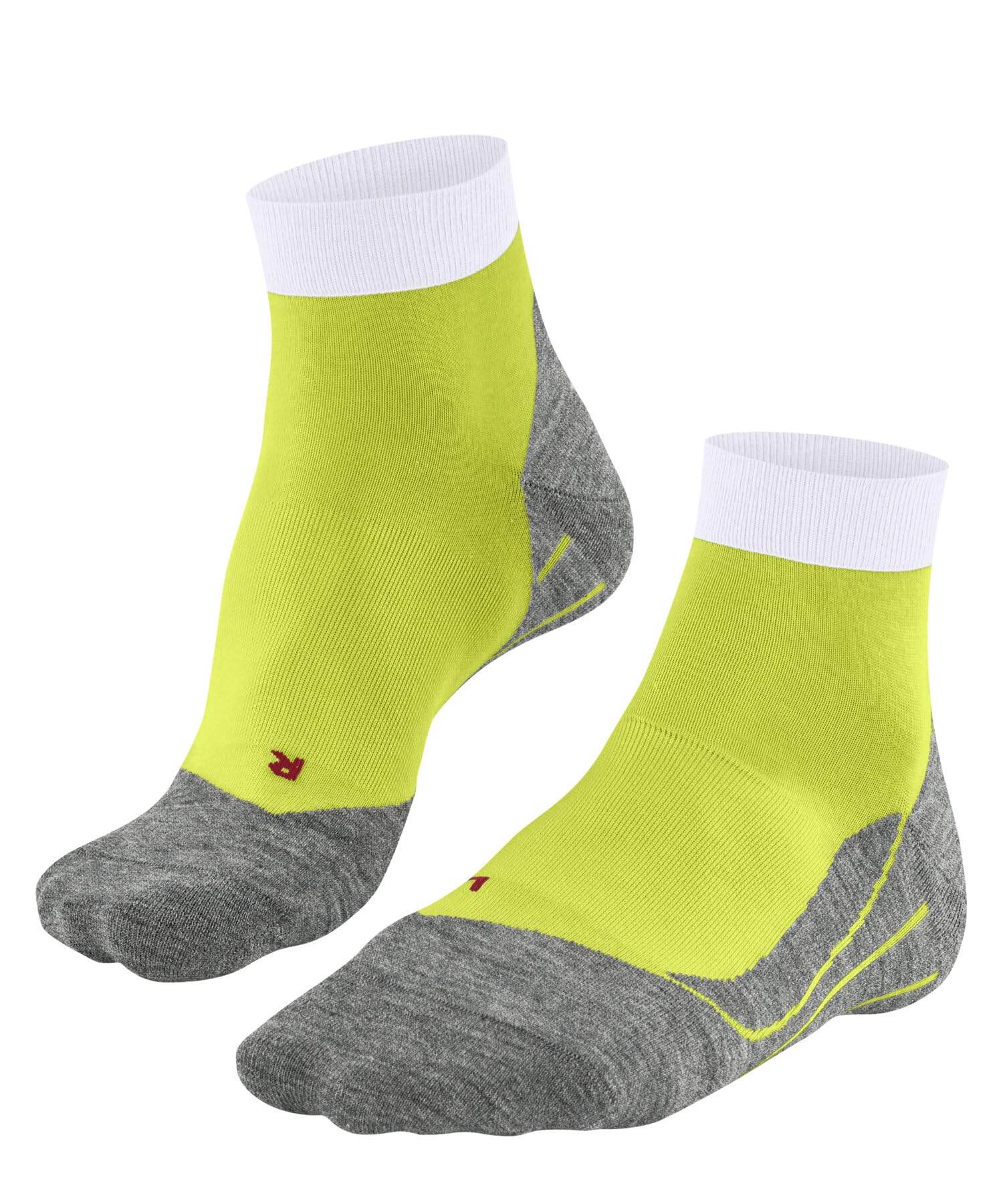 FALKE Women's RU4 Endurance Short W Sso Cotton Anti-Blister 1 Pair Running Socks, Yellow Limelight 1086, 7-8
