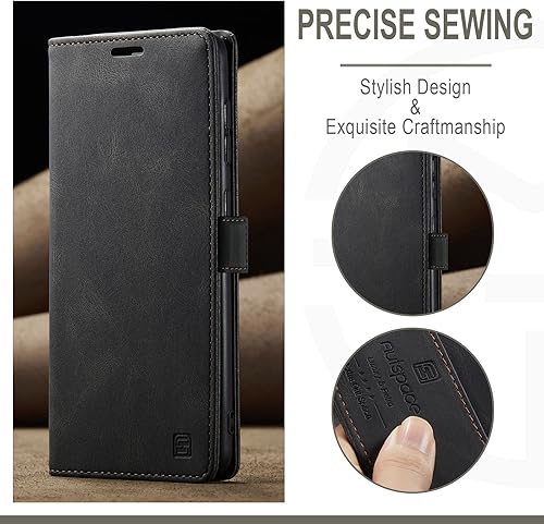 Miniatura 6 de HXY - Funda tipo cartera para Motorola G Stylus 5G 2023, de piel sintética, con tarjeteros, bloqueo RFID, función atril, protección a prueba de