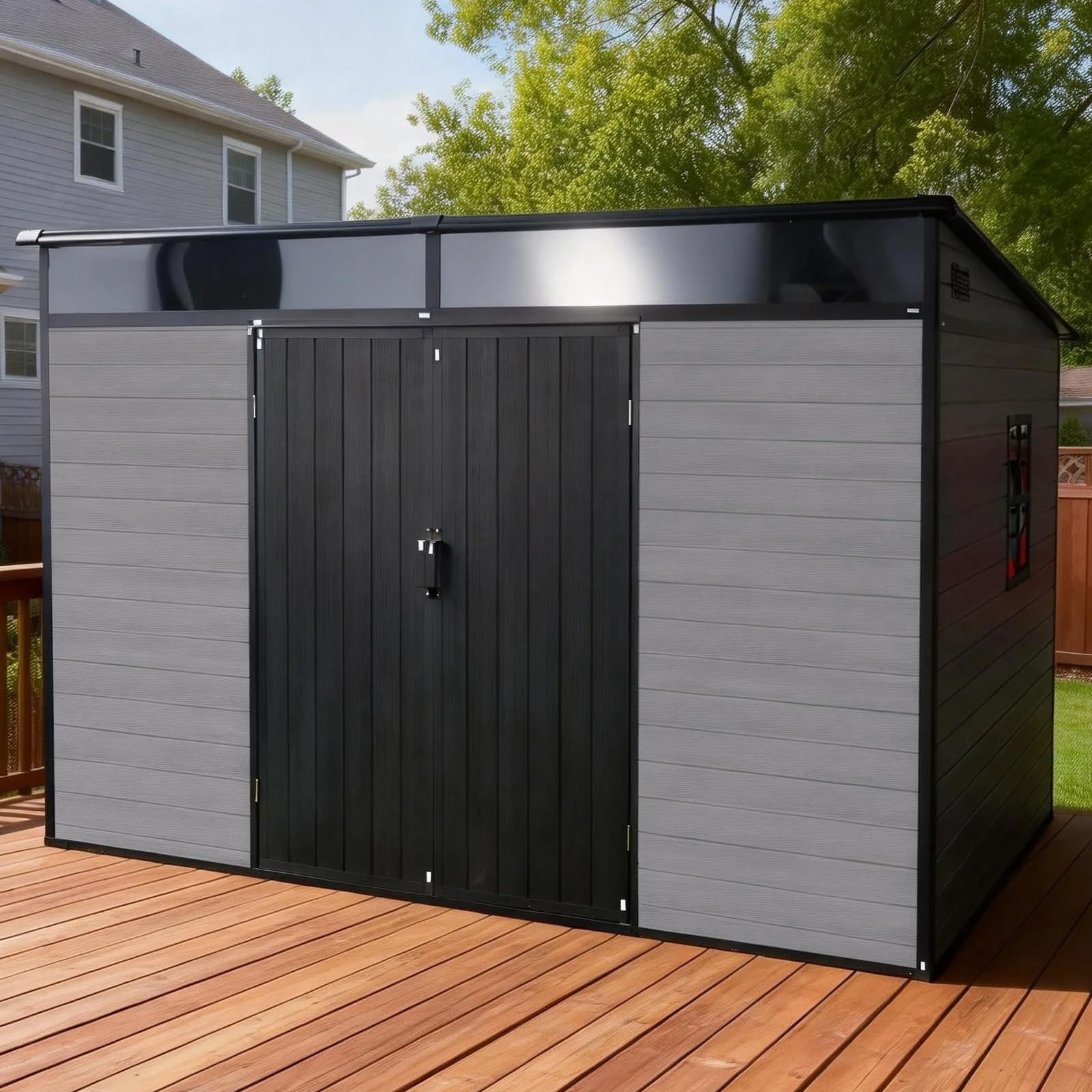 LOCALBONDO サイズXL Amazon.com : Zolyndo 10x7ft Lean to Shed with Floor, Resin Storage