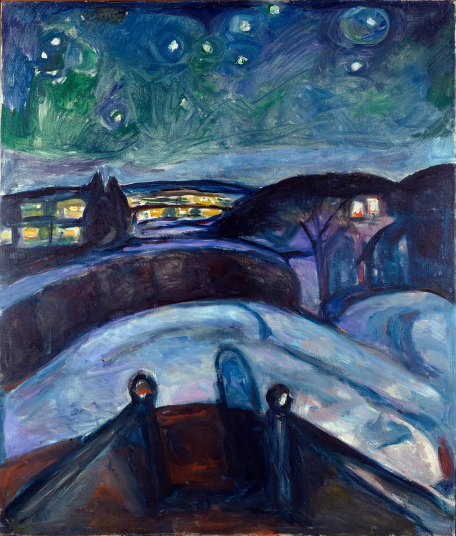 ARTXLXXBN Famous Print Painting Colorful Art Print Star Night Night Landscape in Northern Europe by Edvard Munch Canvas Art Decorations for Home Decor 60x90cm
