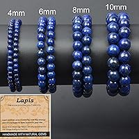 Vista 624 de MASSIVE BEADS Pulsera elástica de yoga hecha a mano con piedra natural, cristal curativo, energía, regalos para adultos unisex de 0.157 in, 0.236