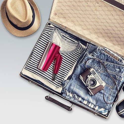 Miniatura 6 de CONFU - Secador de pelo profesional para uso doméstico, 1875 W, plegable, de cerámica, turmalina, ligero, secador de pelo de secado rápido con