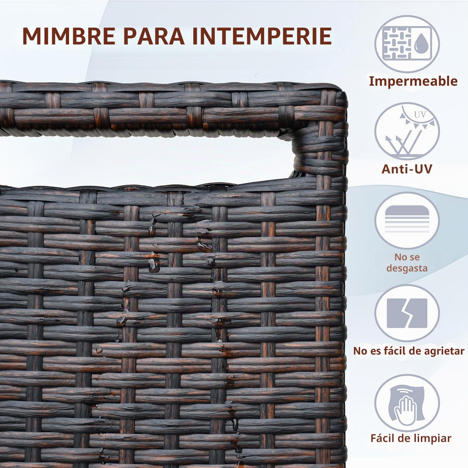 ART TO REAL Silla reclinable de Mimbre de Resina para Exteriores con Cojines