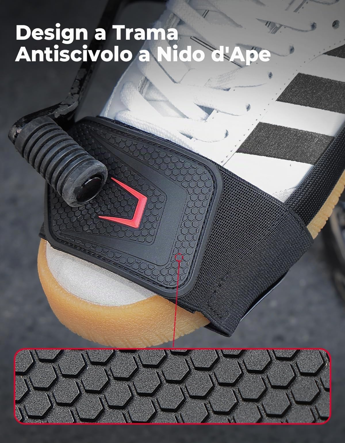 KEMIMOTO Protezione Scarpe Moto, 2 Pezzi Universale Proteggi Scarpa Motociclo con Fascia Elastica Regolabile, Copriscarpe Moto Antiscivolo del Cambio per Tutte le Scarpe