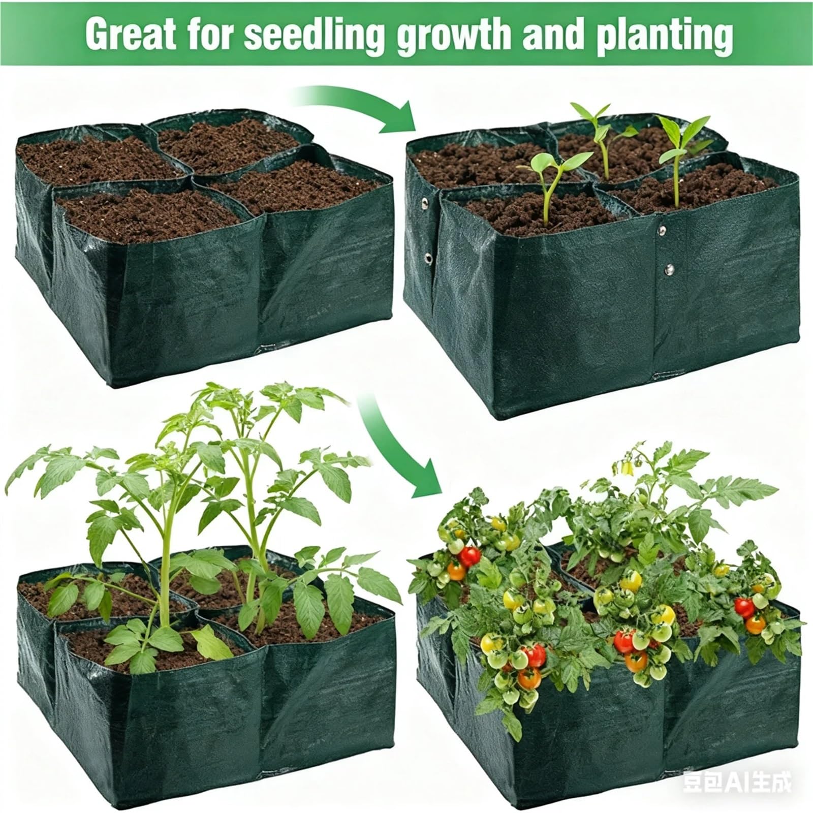 Bolsa for Cultivo de Plantas, maceteros Grandes for Exteriores, balcón, Invernadero, jardín, Accesorios jardinería, Bolsas for Plantar, Herramientas, 2 uds(84Grids)