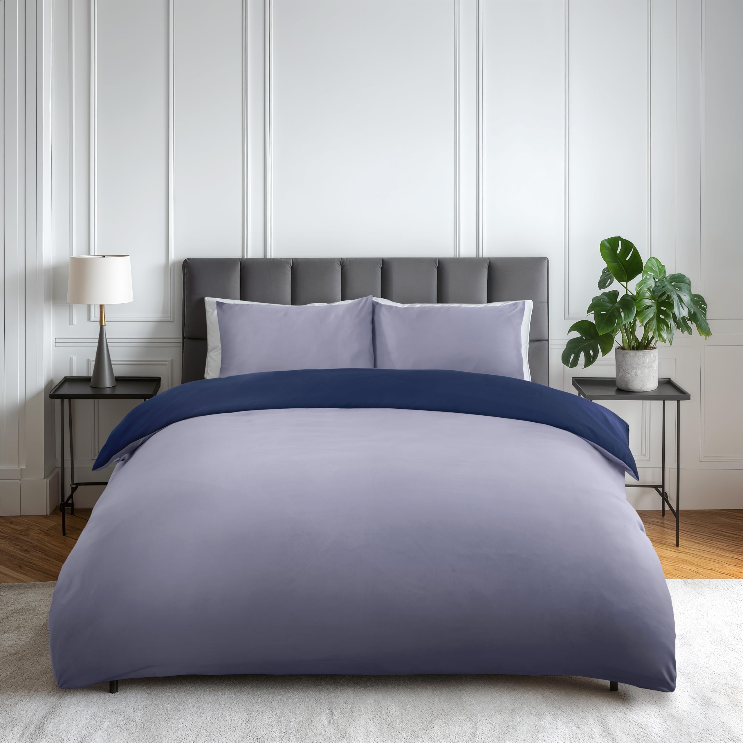 Emma Barclay  Blue Duvet Set Reversible Non Iron Soft Touch Lyla in Size King, Sports Direct