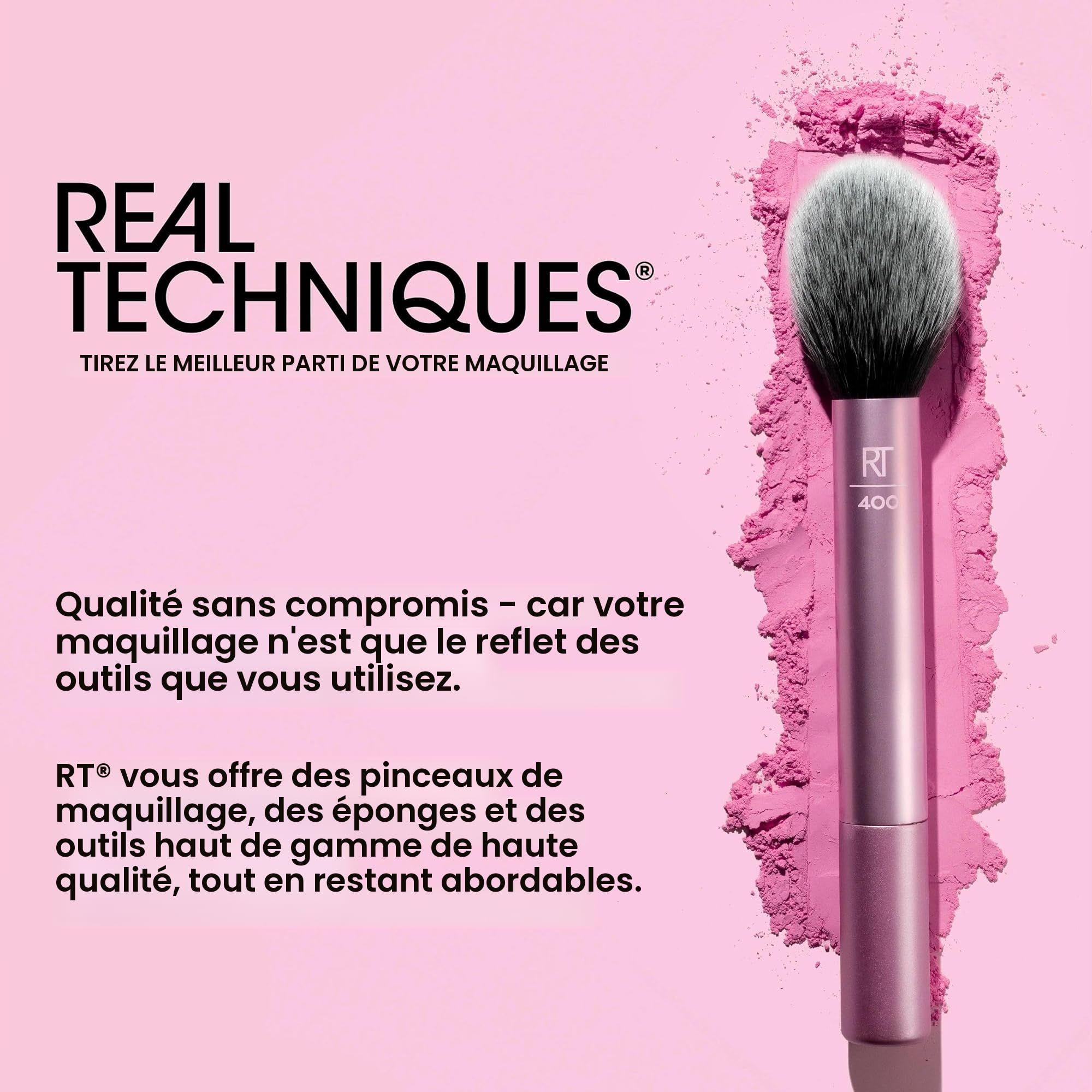 Real Techniques Ensemble de pinceaux de maquillage Everyday Eye Essentials, pinceaux pour crayon, fard à paupières,non testés sur les animaux et végétaliens, ensemble de 8 pièces