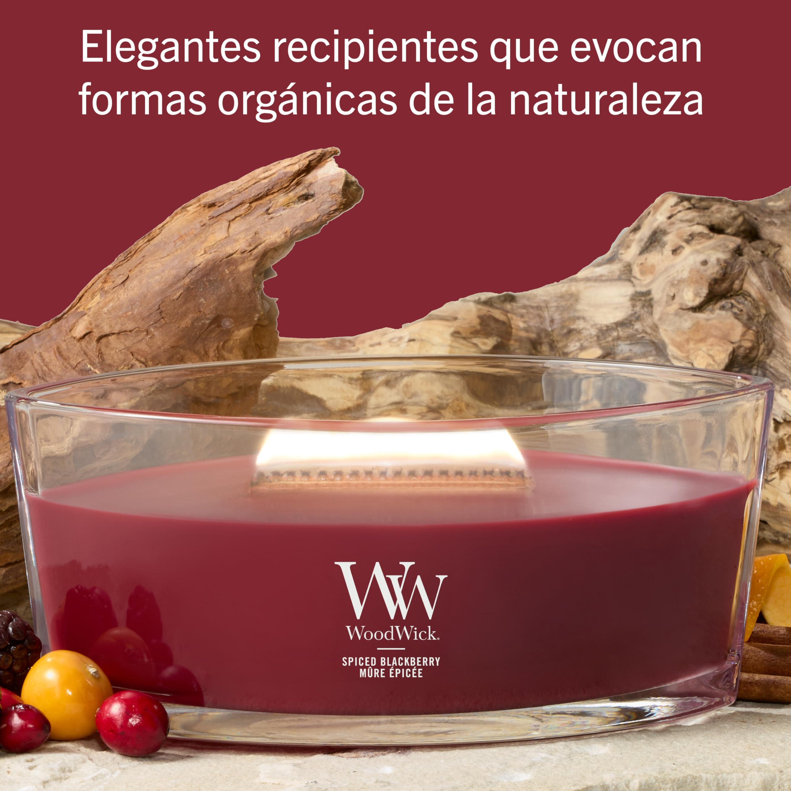Woodwick Spiced Blackberry Świeca Zapachowa, M