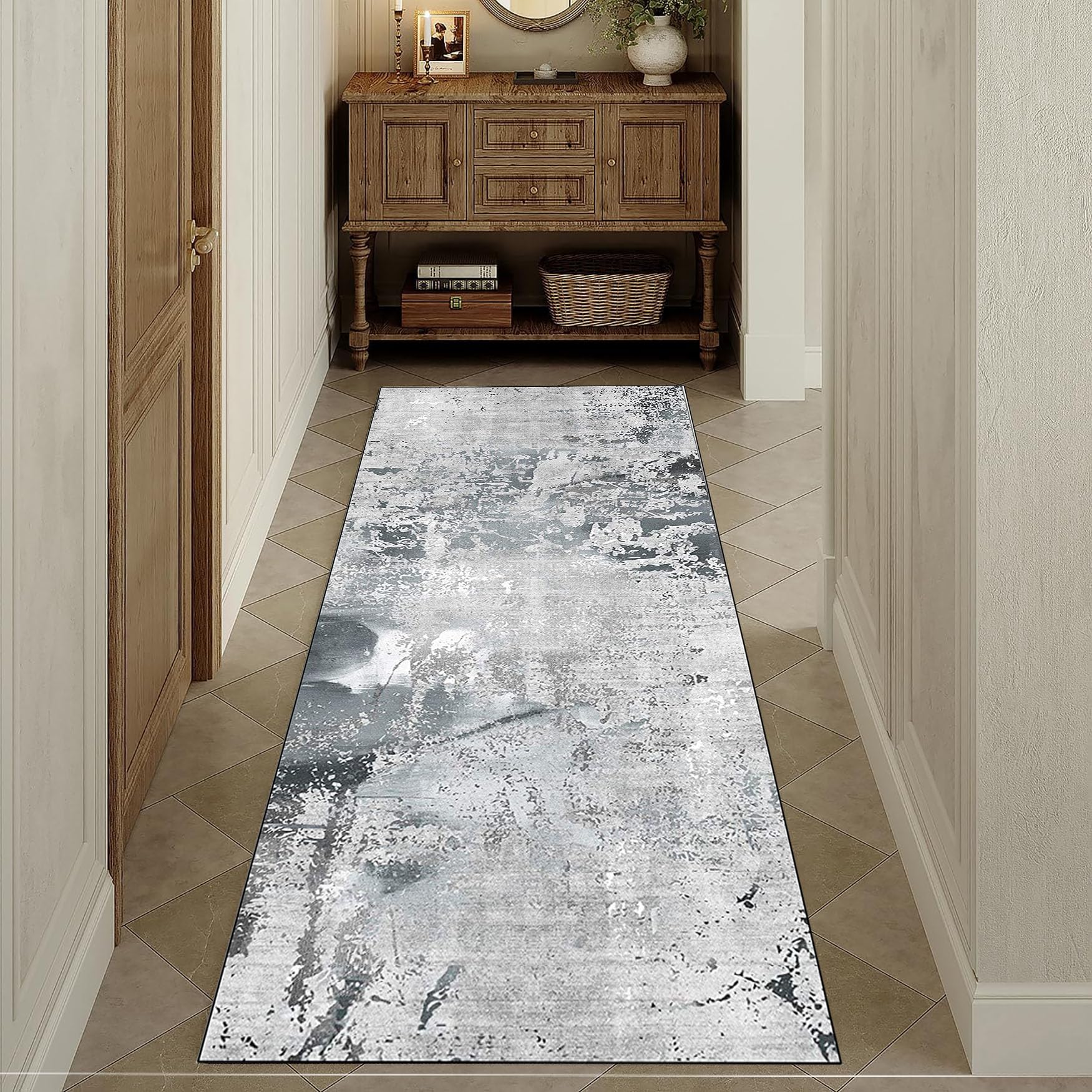 Tapis de passage à poil court 115x170 cm lavable et antidérapant
