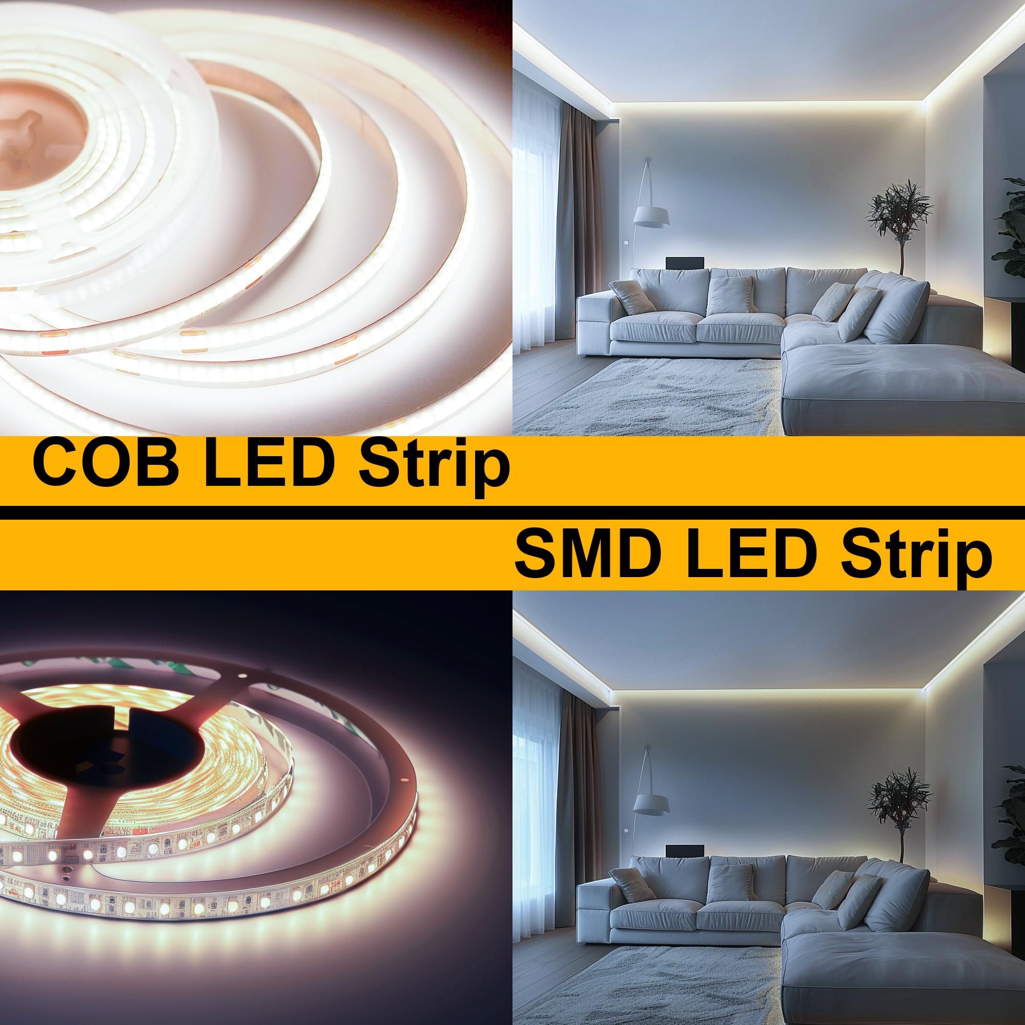 ACELUMO Striscia LED 4000k, Striscia LED COB 3 metri con Alimentatore e Dimmer, CRI 92+, larghezza 8 mm, Striscia LED Dimmerabile per Mobile, TV, Cucina, Bianco Naturale