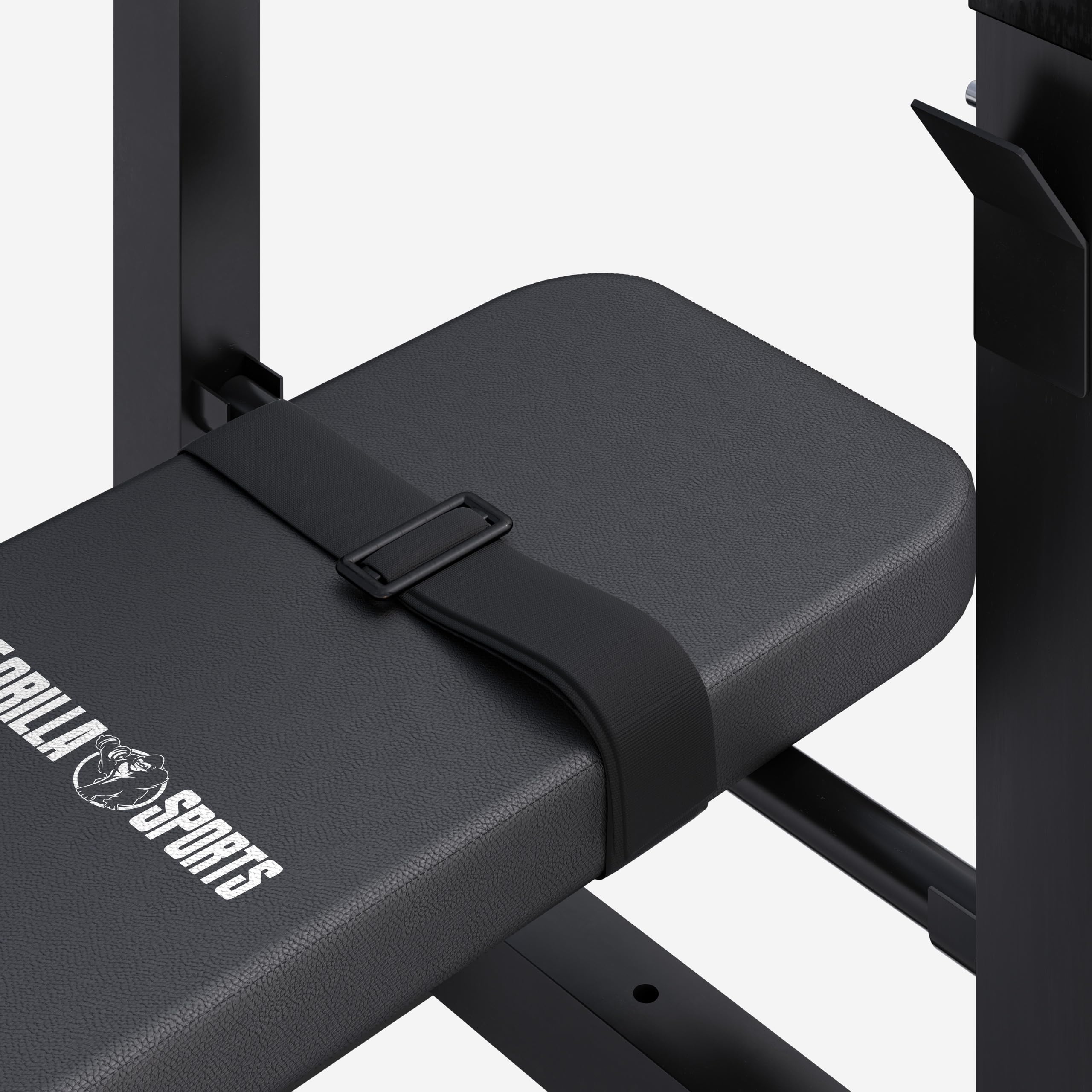 GORILLA SPORTS® Banc de Musculation - avec Support de Barres, Réglable, Multifonction, Pliable, Inclinable, Charge Max. 200kg, Noir/Blanc - Banc d'Haltérophilie, Banc de Poids, Entraînement, Fitness