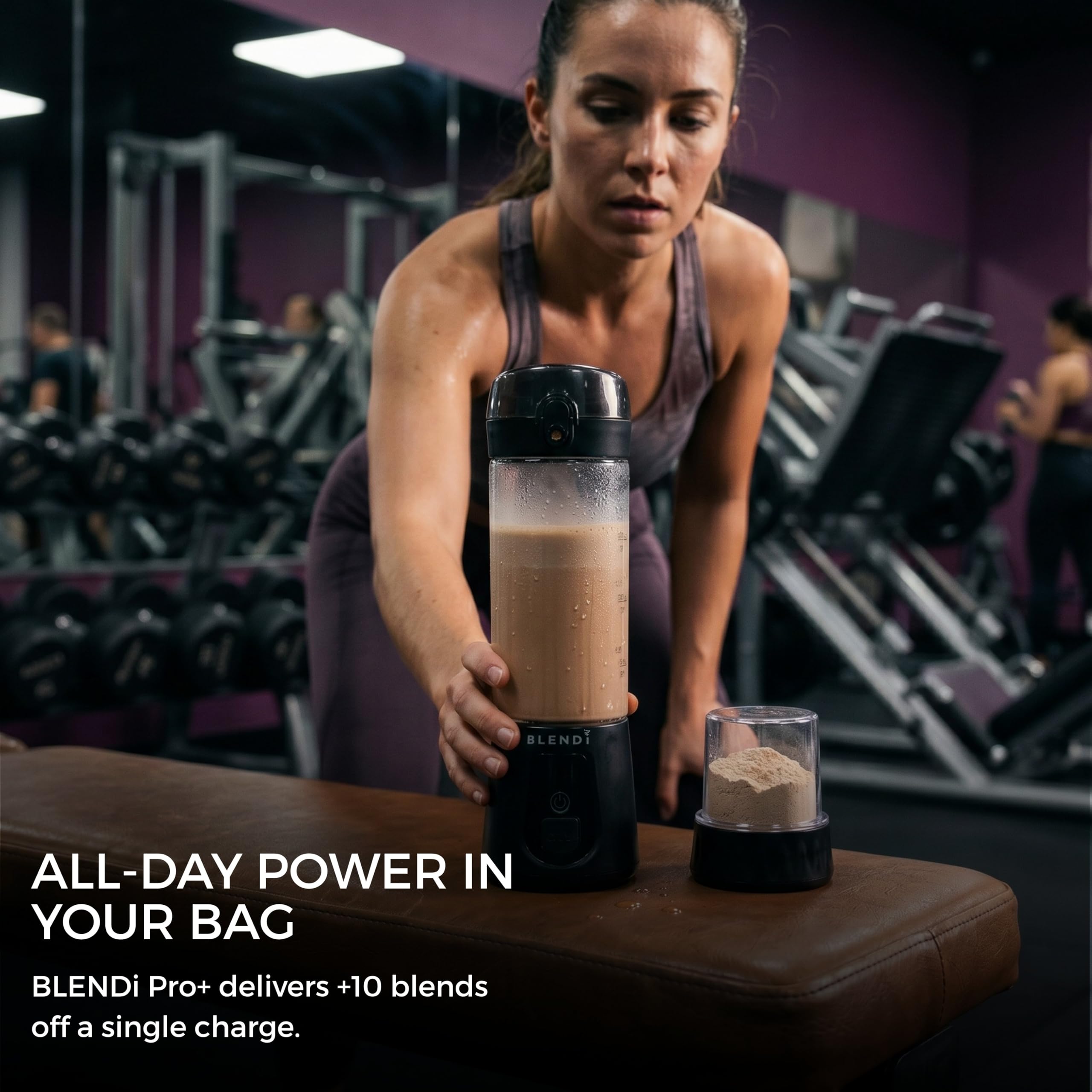 BLENDi Pro+ Mélangeur portable (500 ml, noir) – Moteur de 120 W amélioré, rechargeable par USB-C, mixeur personnel sans fil pour smoothies et milkshakes – Sans BPA, autonettoyant, facile à transporter