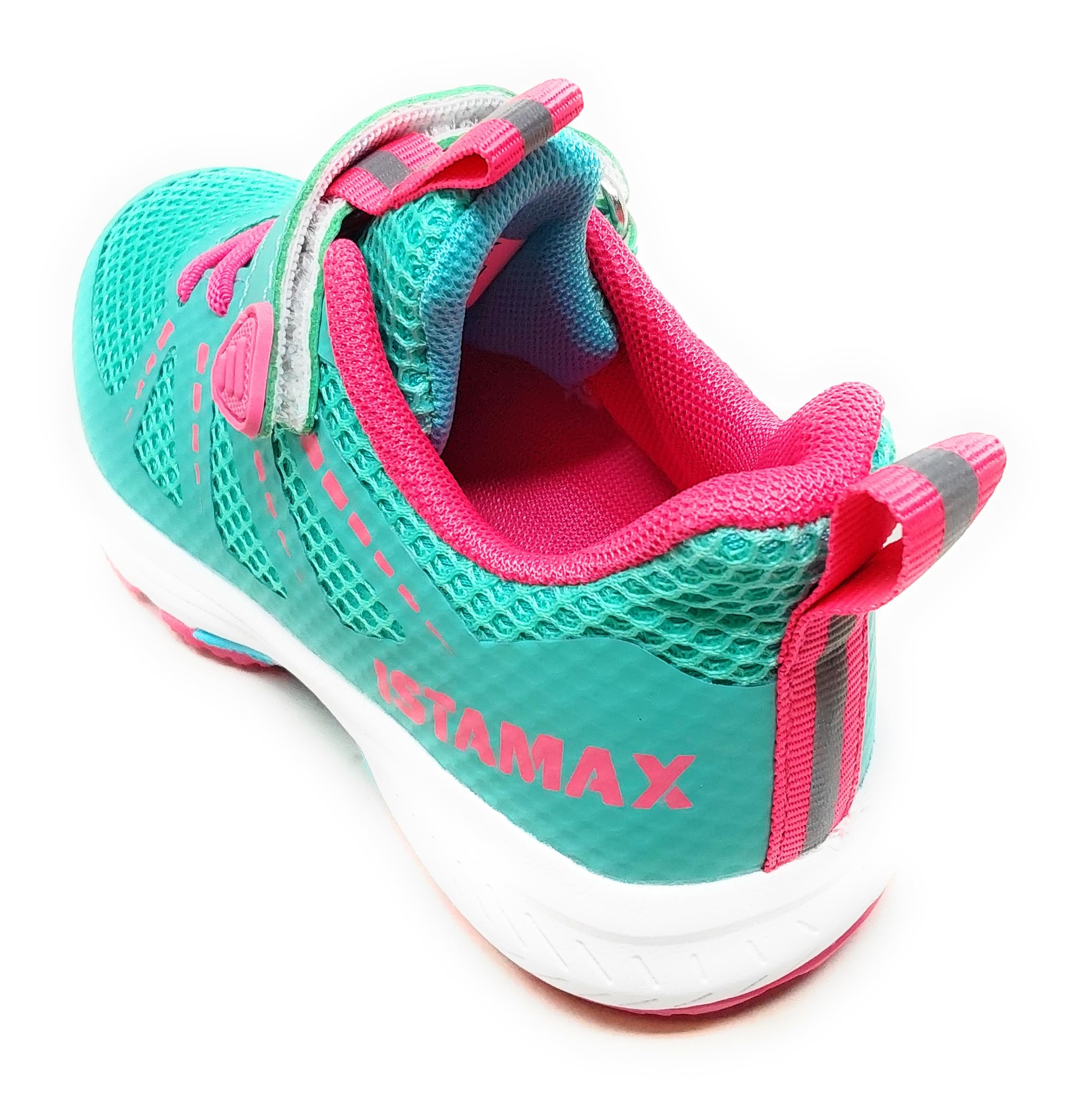 IMAA3807 Scarpe Sportive in Mesh Traspirante,Turchese e Rosa,Antipronazione e Antitorsione,A Strappo