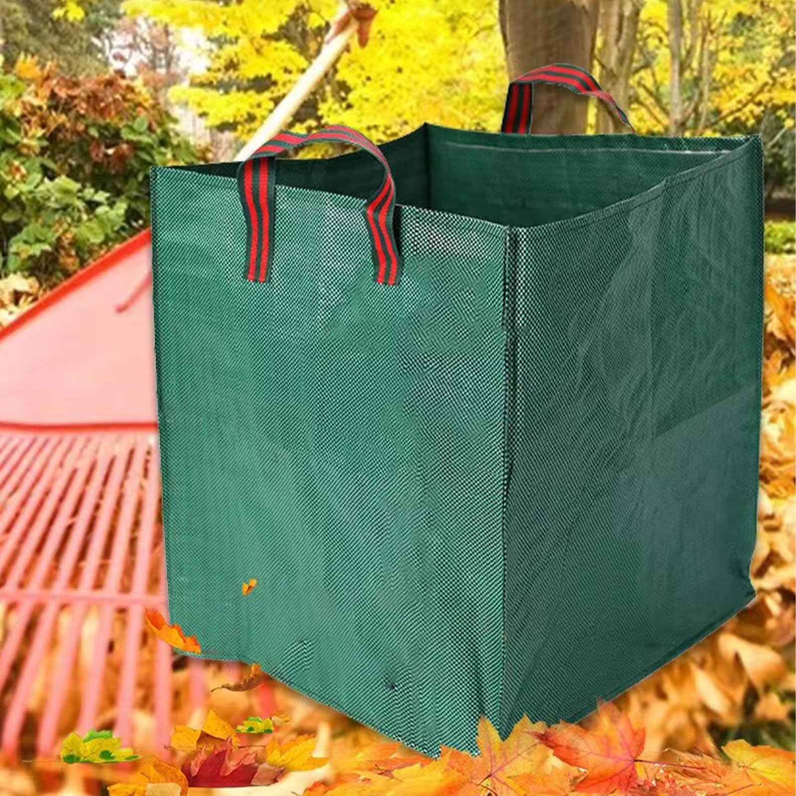 Sacchi per rifiuti da giardino da 125 l, per compiti pesanti, con tessuto militare, stabile, pieghevole, con manici