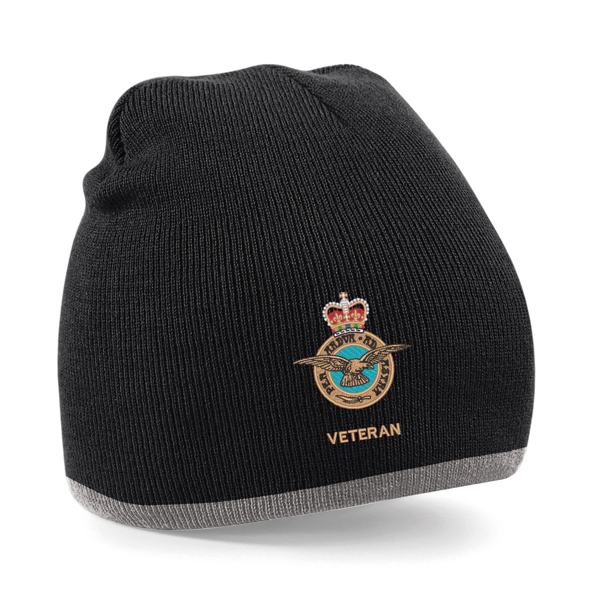 The Military Store Unisex Black/Grey Royal Air Force - Armed Forces Veteran Beanie Hat
