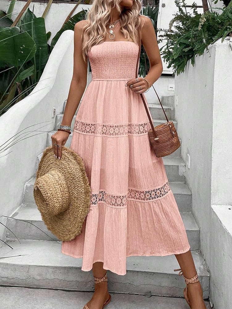 【SINOON】24SS LACE SLEEVELESS DRESS Paisley Lace Sleeveless Maxi Dress - White | Boston Proper