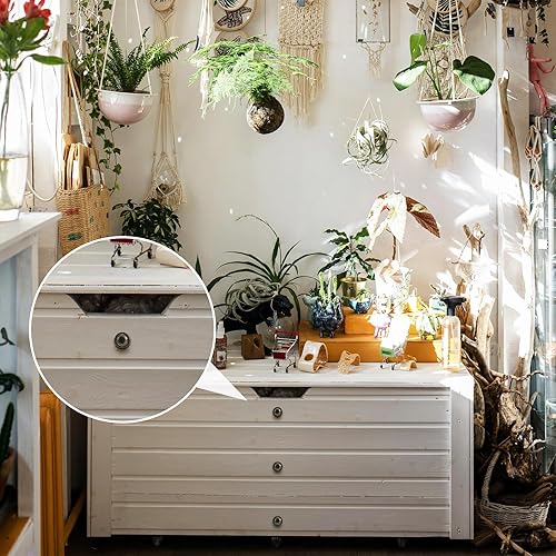 Miniatura 4 de Ripeng 36 Piezas de Pomos de Cabeza Redonda Mini Vintage Antiguos para Cajones de Metal con Tornillos para Cajones de Madera y Gabinetes 1.19 x 1.09