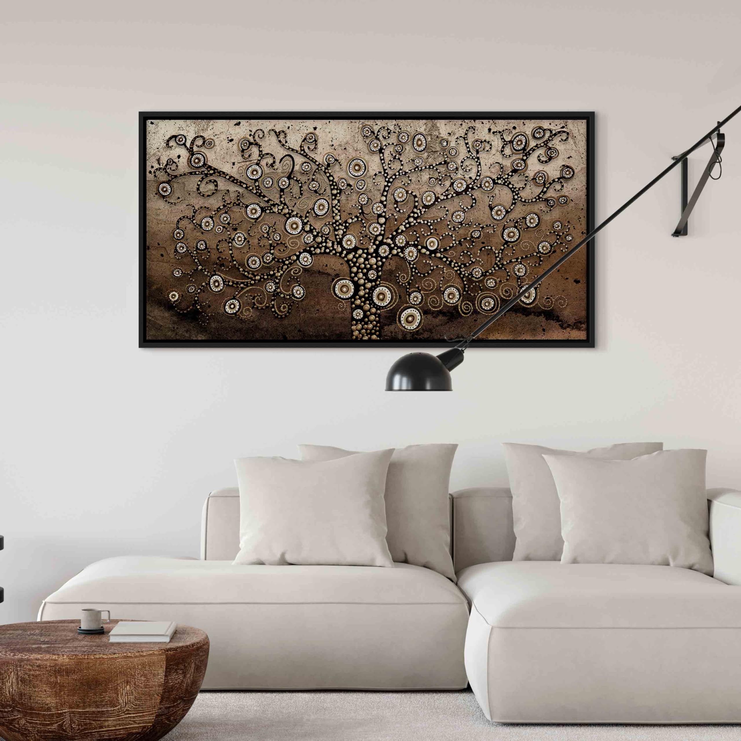 murando - Grand Tableau avec Cadre Chambre, Arbre des Souvenirs, 120x60 cm