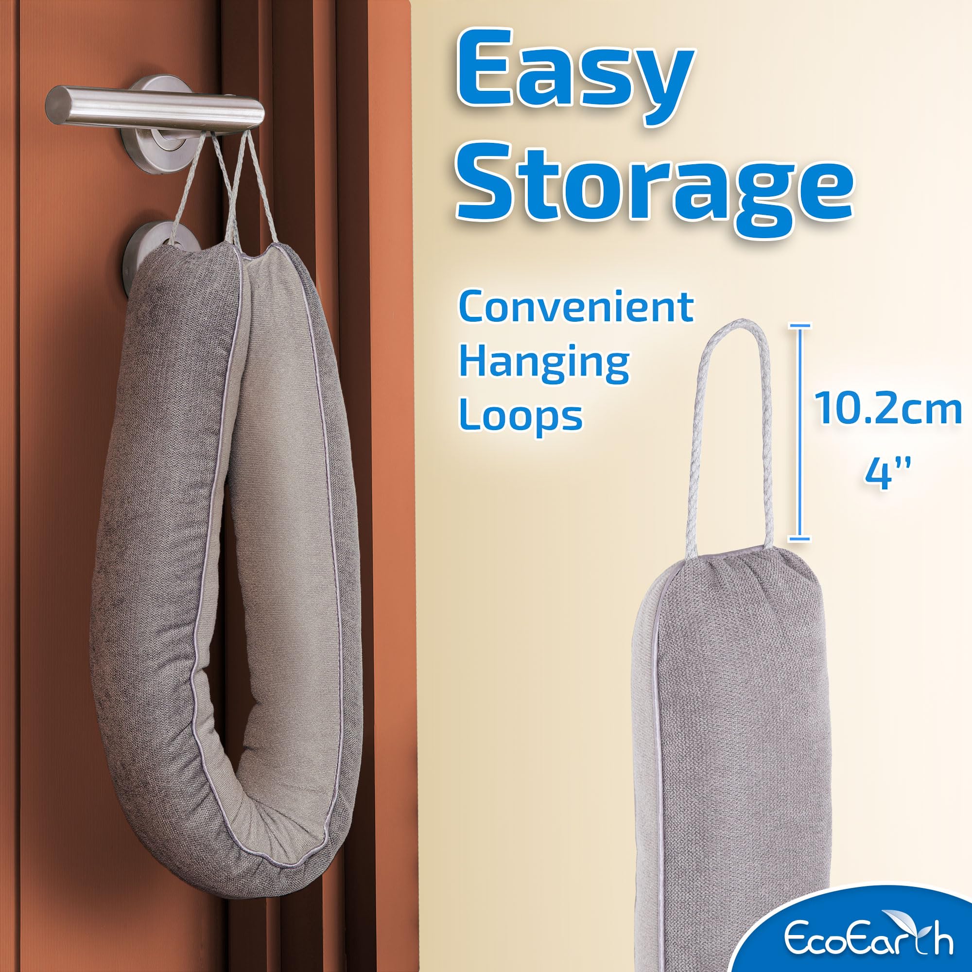 EcoEarth, Door Draft Stopper, 37 inch / 0.9 m, Weighted Under Door Seal for Bug Protection, Premium Door Bottom Gap Filler - Image 4