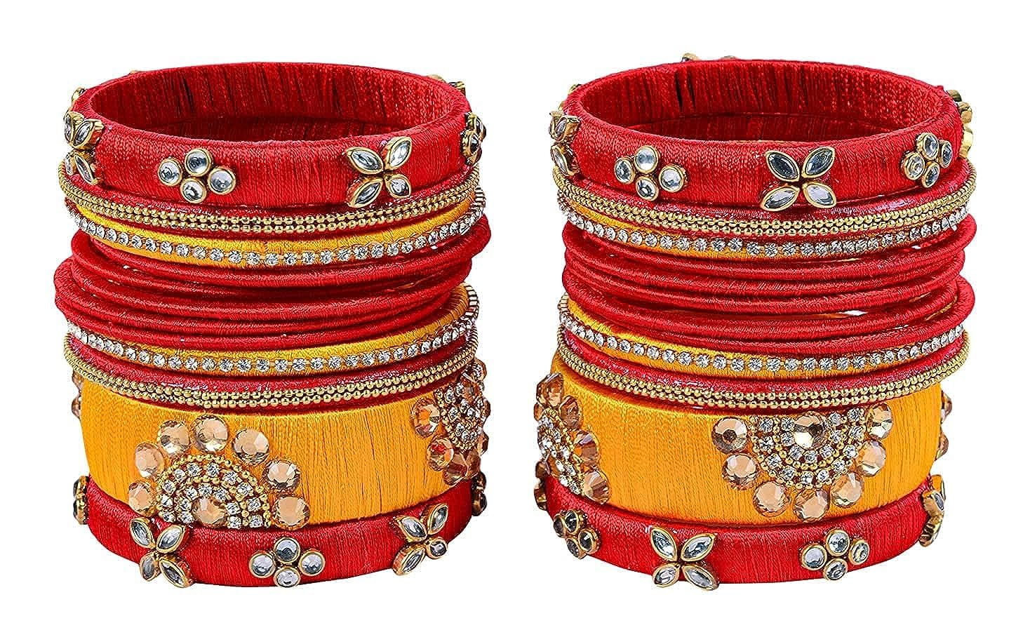 See full amazon price history chart for Rajshyama Handicrafts Red & Yellow Color Zircon Work Silk Thread Bangles for Women Girls 26 Pc Set Wedding & Festive Occasions (RS-YELLOW RED, 2.6) Rajshyama Handicrafts Red & Yellow Color Zircon Work Silk Thread Bangles for Women Girls 26 Pc Set Wedding & Festive Occasions (RS-YELLOW RED, 2.6) (B0CG3B8XRC) Amazon Price History, Amazon Price Tracker
