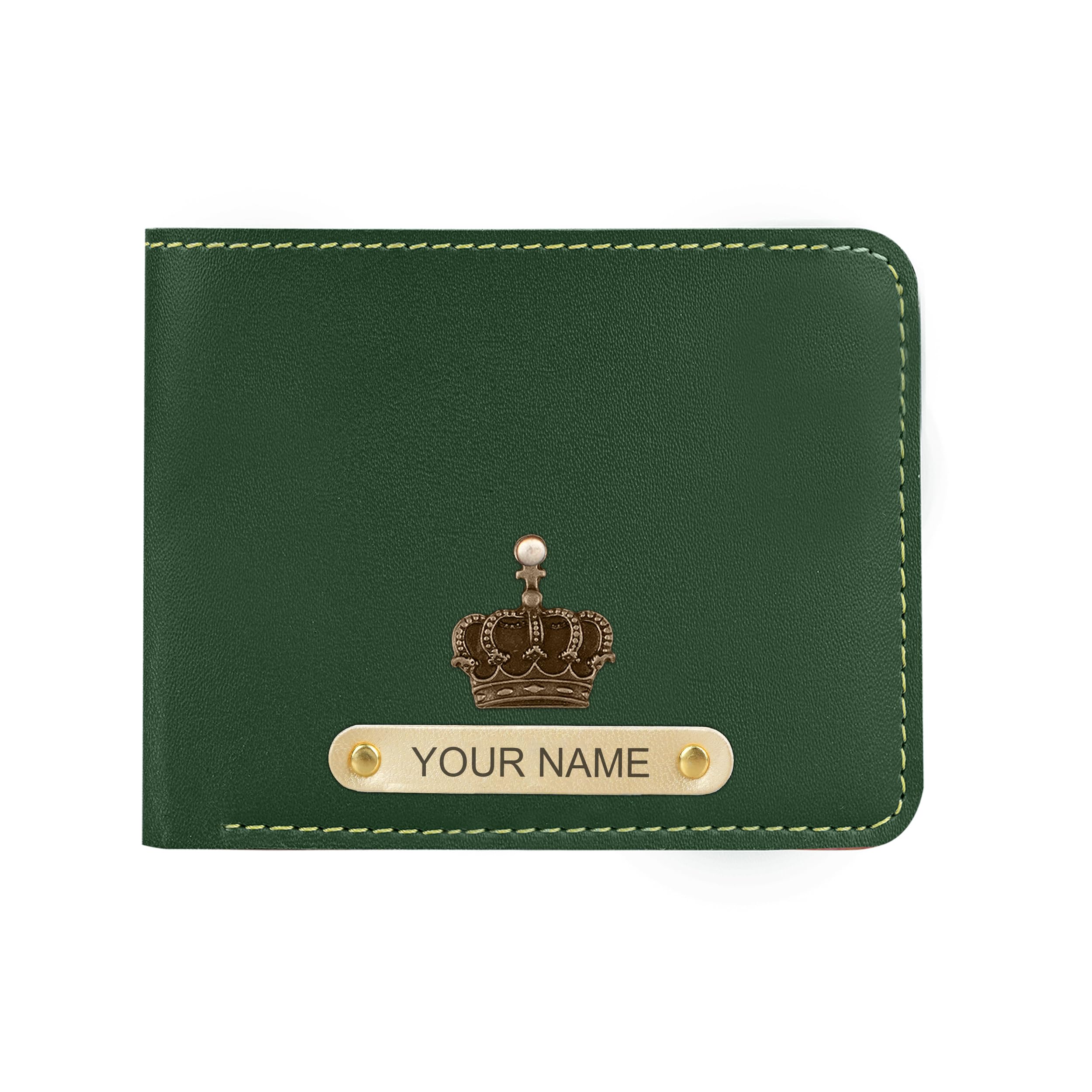 The Wallet StorePersonalised Leather Wallet for Men | Customised with Name and Charms | Best Gift for Husband, Boyfriend, Brother | for Anniversary, Birthday, Etc. (Green)