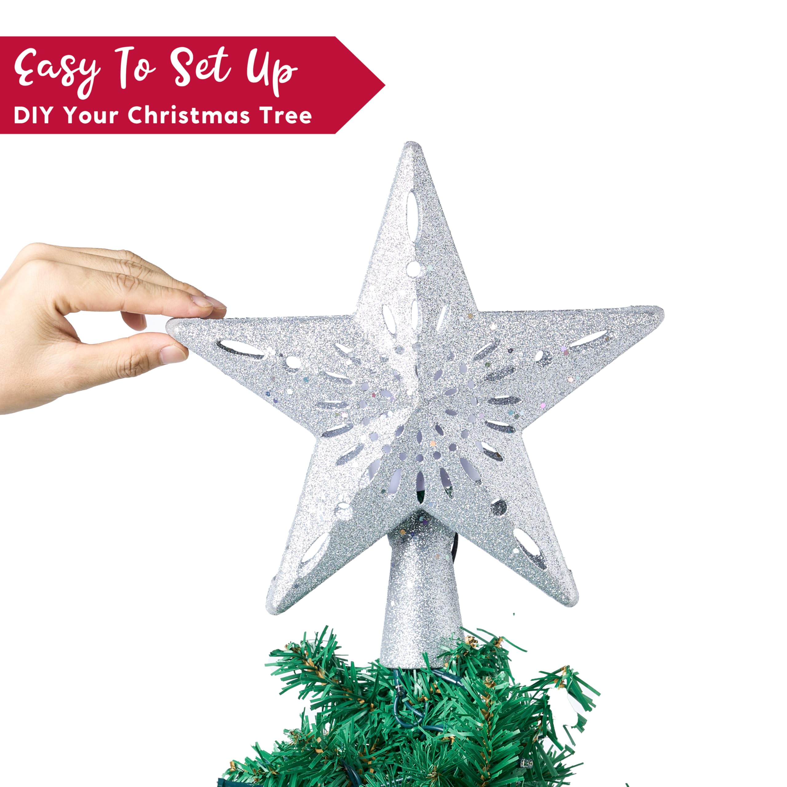 Joiedomi, Christmas Tree Decoration, Home Decor, Party, Wedding, Bedroom, Indoor Decoration, Silver, 1.8 - Image 3