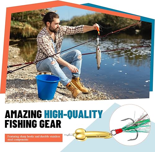 Miniatura 7 de 4 Piezas Señuelos de Pesca Divertidos Señuelos de Pesca de Lubina para Agua Dulce Agua Salada Equipo de Pesca de Superficie Regalo Broma para Oro y