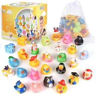2 Inch Rubber Ducks 24 PCS Bath Toys Assortment Duckies for Kids Boys Girls.Duck Duck Jeep