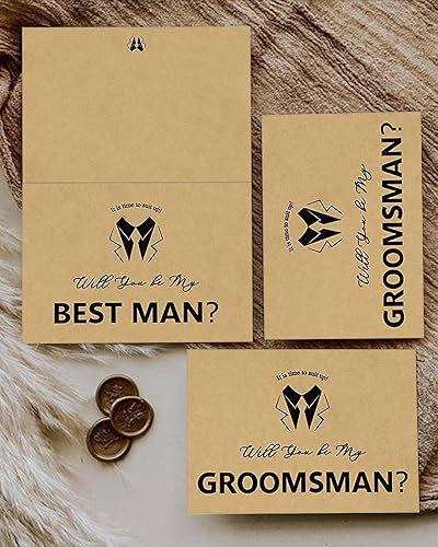 Miniatura 6 de Juego de 8 tarjetas de padrinos de boda, 6 piezas Will You Be My Groomsman y 2 piezas Will You Be My Best Man.