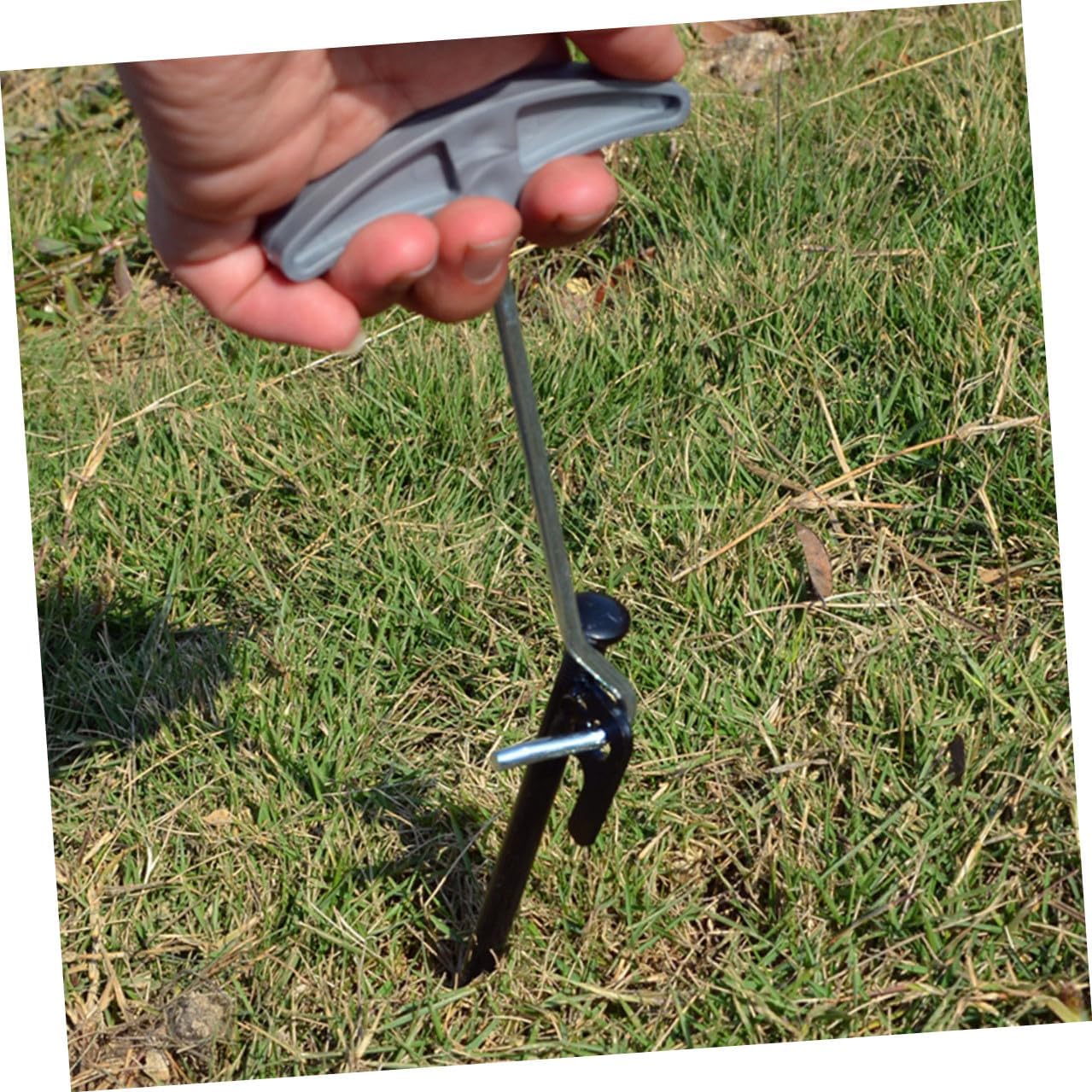 10pcs Heavy Duty Tent Pegs Ground Stakes Black 30cm Metal Tent Stakes with Storage Bag for Outdoor Camping and Accessories
