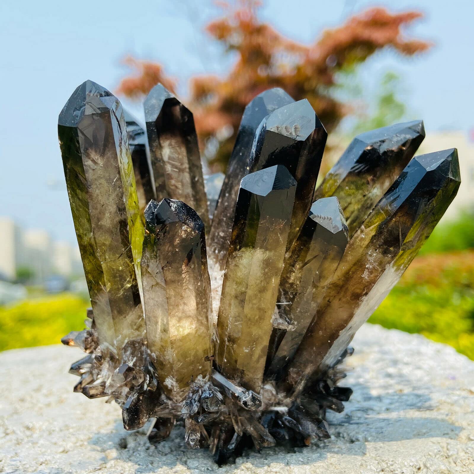 トパーズクラスター 特選品】ブルートパーズ原石-001水晶クラスター、天然石ビーズの