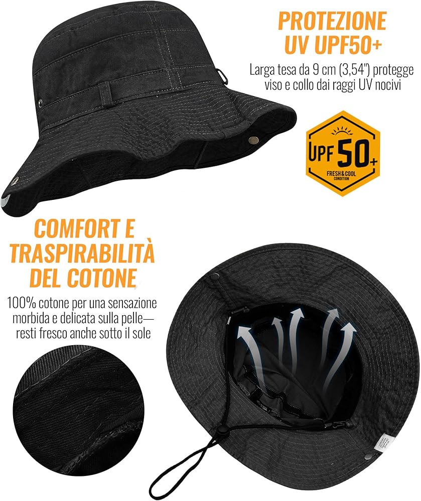 JK Home Cappelli Da Sole Per Uomo A Tesa Larga Pieghevole Boonie - Foto 7