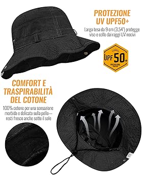 Cappello Da Sole Donna Con Tesa Larga - Pieghevole, Rete, Per Trekking, Escursionismo, Safari - Foto 3