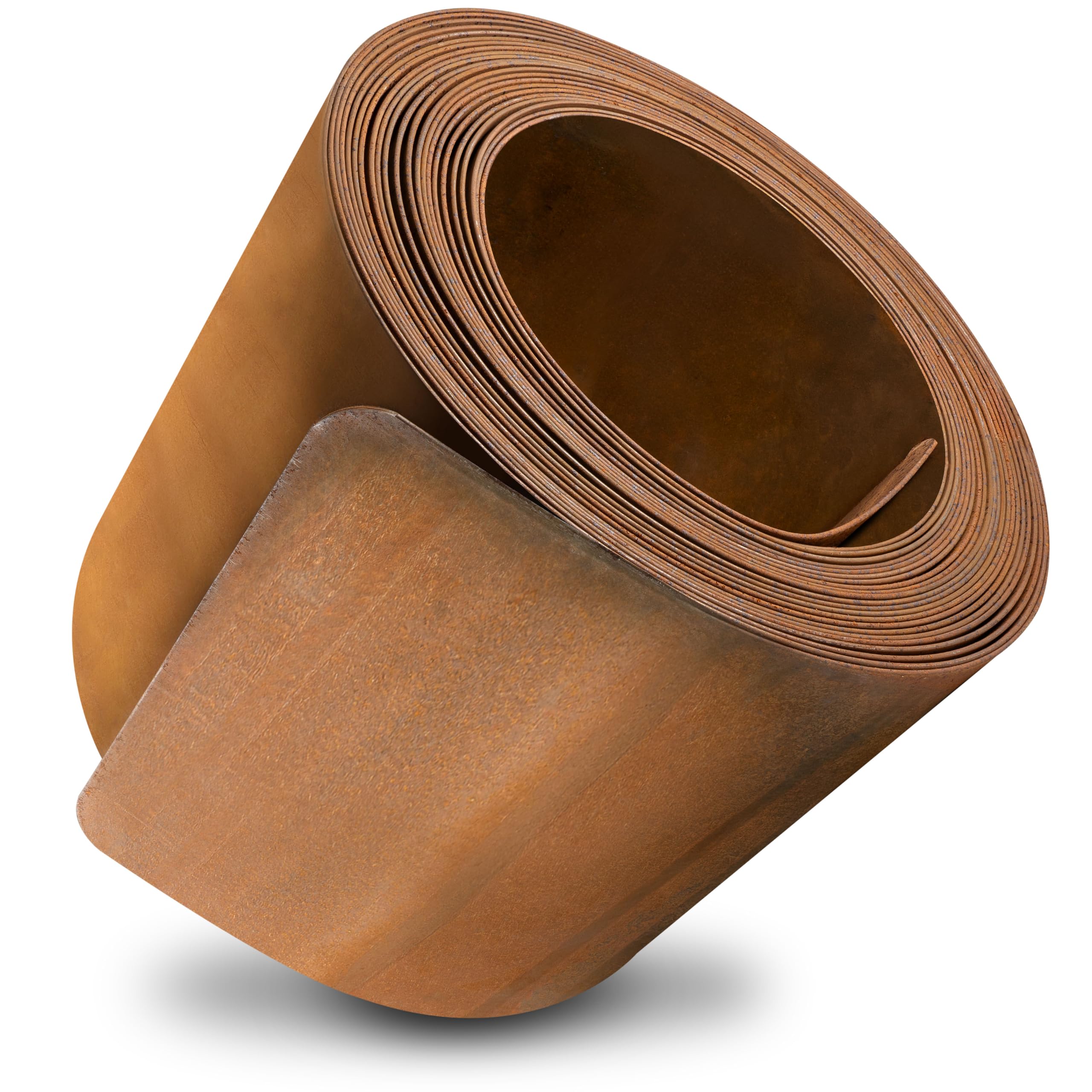 Poppstar Bordura de Acero corten (Longitud 10m, Altura 14cm, Grosor 0,5mm), 1 Rollo