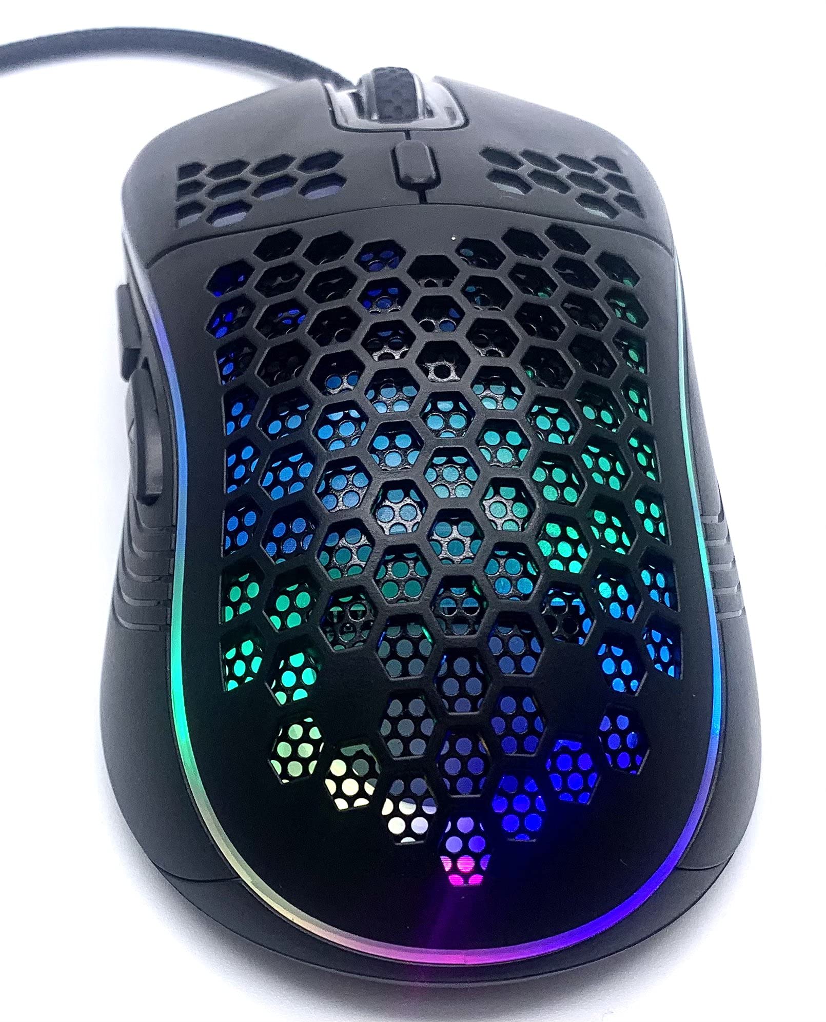 ANDROSET USB RGB Gaming Mouse, Honeycomb Lightweight Gaming Mouse 7200DPI, RGB Backlit and 6 Programmable Buttons