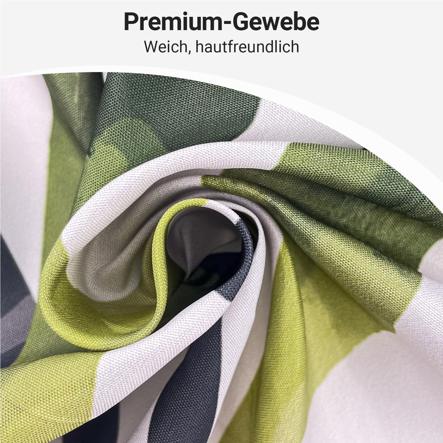 Lerores Shower Curtain 180 x 170 cm Leaves Line, Weighted Hem, Anti-Mould Textile, Water-Repellent - Image 4
