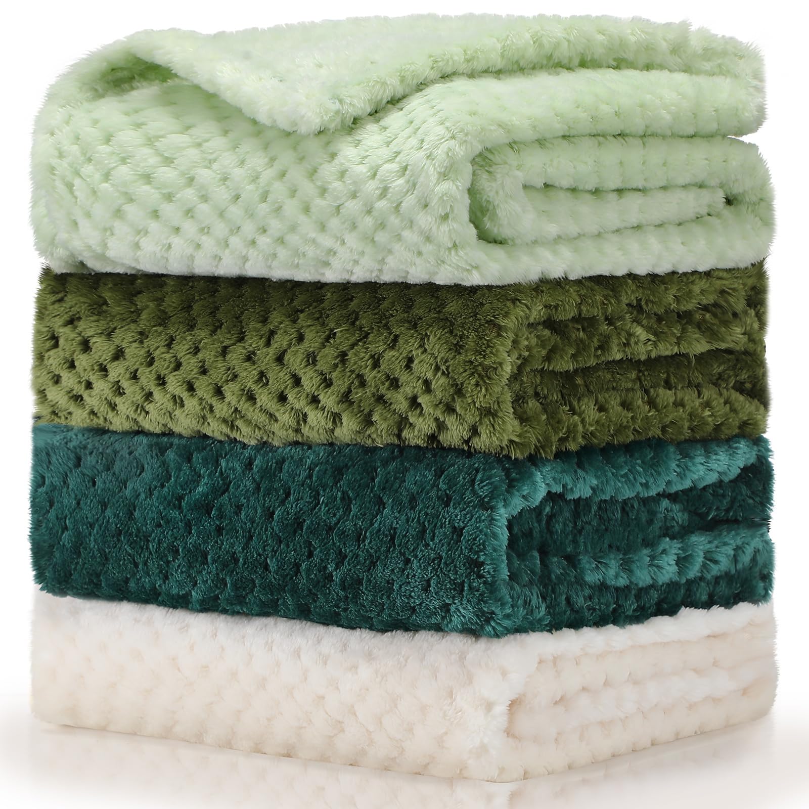 Frienda 4 Pcs Baby Fuzzy Blanket Fluffy Baby Blanket for Boys Girls Soft Warm Infant Newborn Toddler Receiving Nursery Bed Supplies, 32 x 24 Inch(