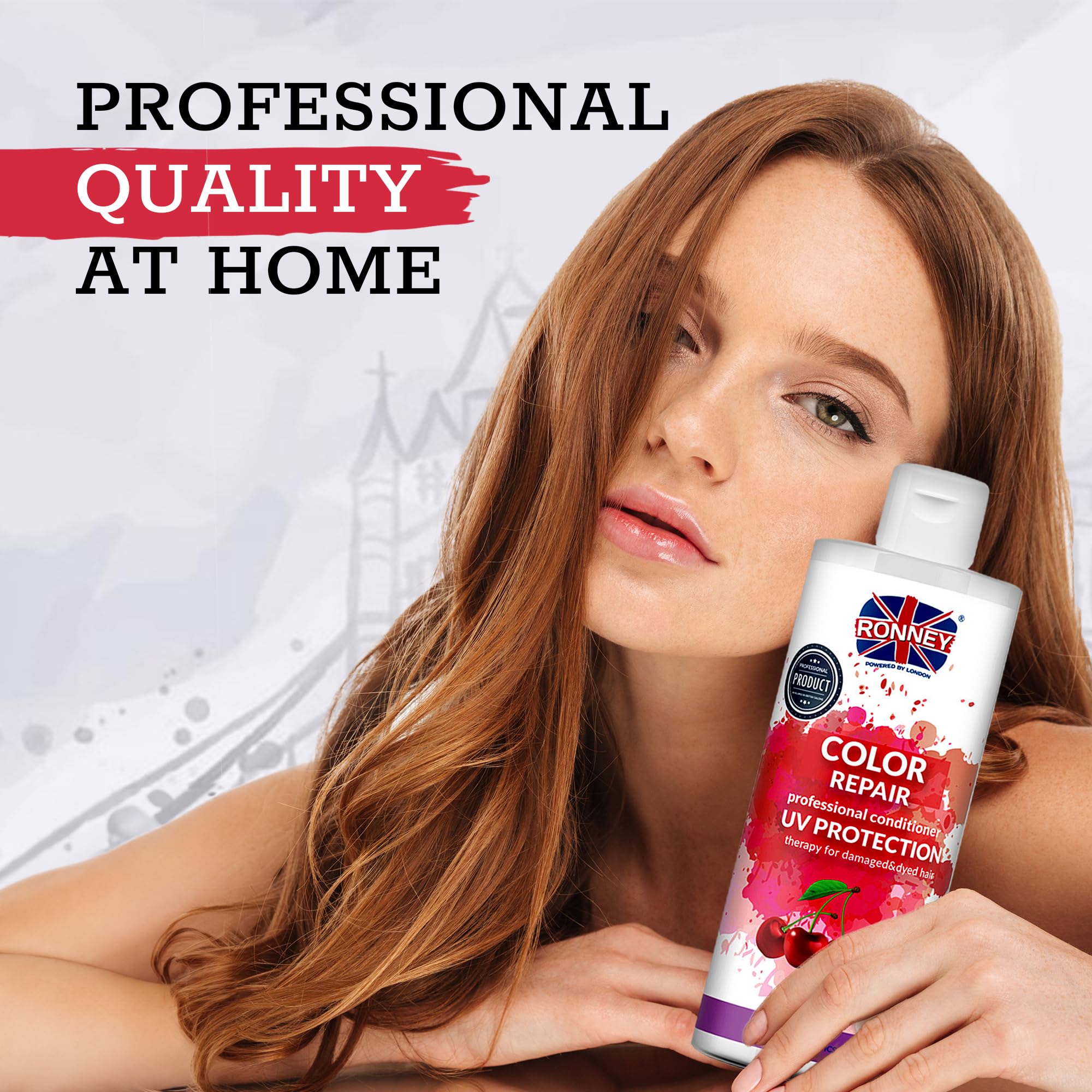 RONNEY Conditioner for Coloured Hair With Cherry Extract, 300ml Professional Colour Conditioner for Damaged & Dry Hair - Image 4