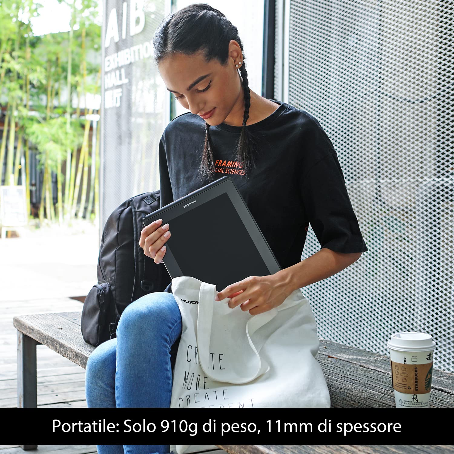 HUION Kamvas Pro 13 Tavoletta Grafica con Schermo Antiriflesso da 13,3 Pollici, Penna Senza Batteria (Inclinazione ±60 °), con Supporto Regolabile, per Apprendimento e Lavoro a Distanza