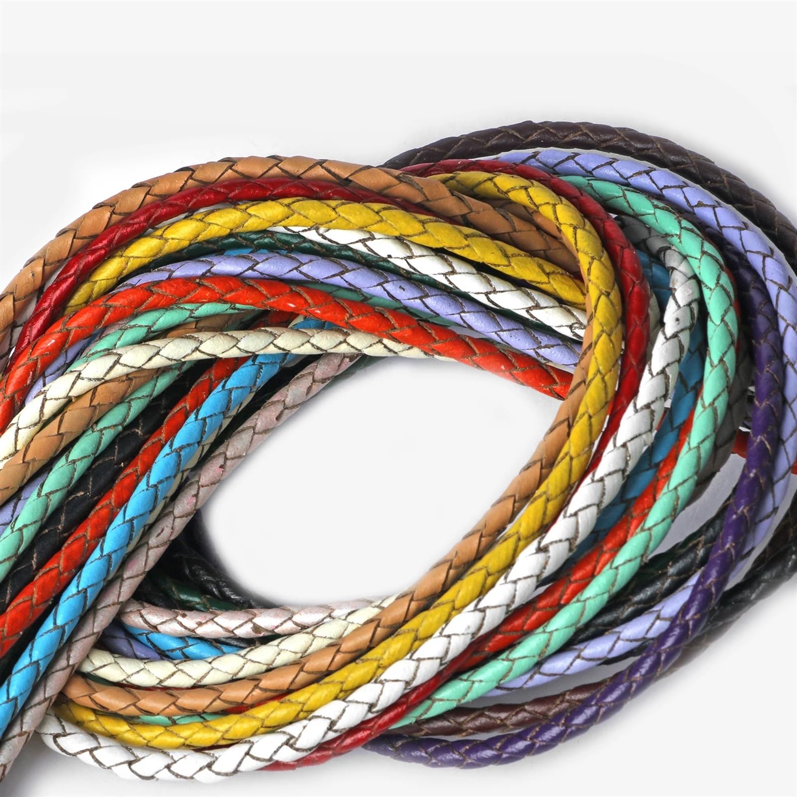 Corda intrecciata rotonda in pelle PU 2M