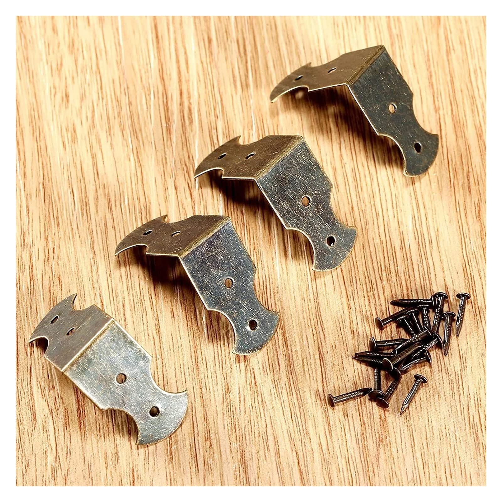 Sbjklyrn Bronze Corner Guard, Edge 4Pcs Corner Decorative Protectors Giftcase Feet Leg Corner Protectorture Brackets