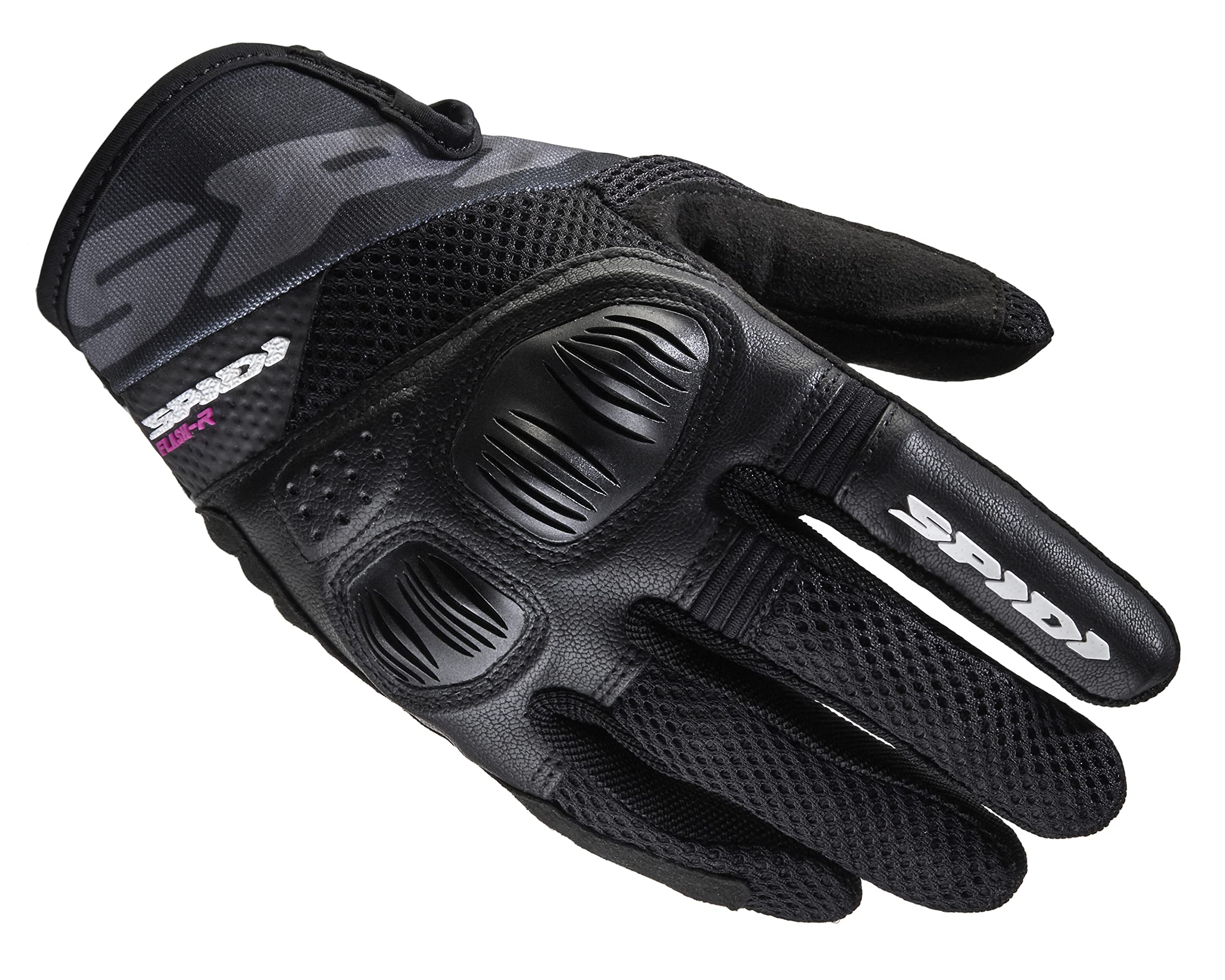 SPIDI, Flash-R Evo Lady, Guanti Moto per Donna, Protettivi e Resistenti, Guanti Moto Estivi Impermeabili e Antiscivolo, con Touchscreen Capacitivo, Peso Medio 0, 1 kg, Colore Nero, Taglia S