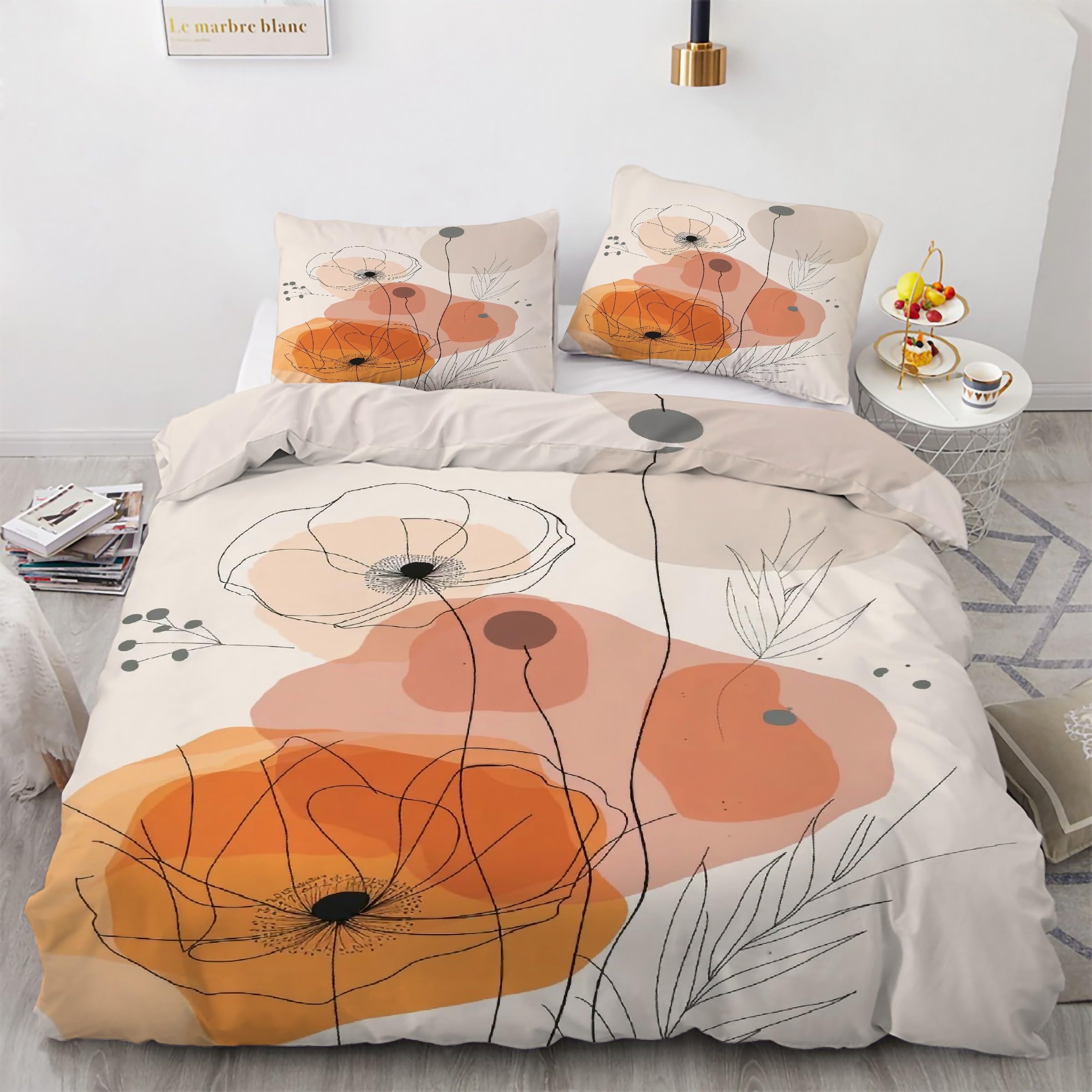 Parure de lit fleurs 200x200 pour une chambre moderne et cocooning