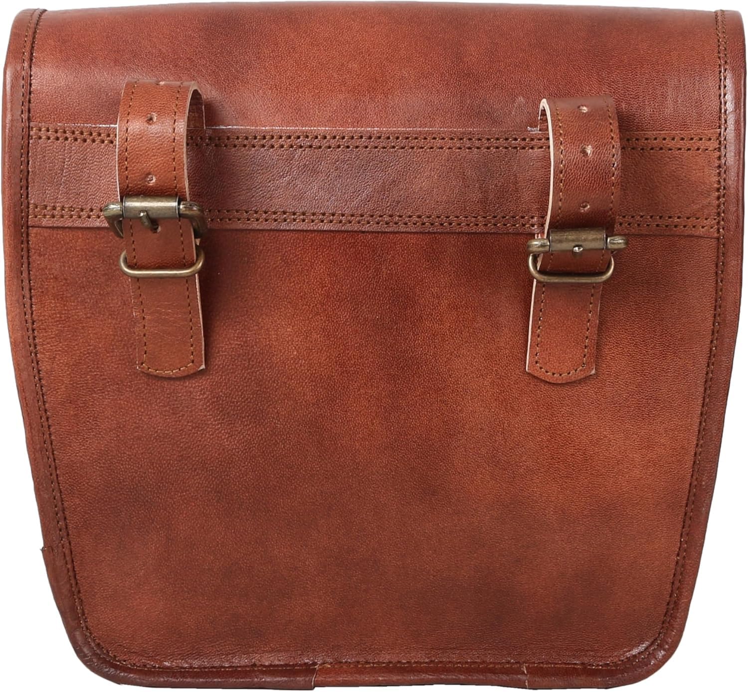 American Blue Set di 2 Borse da Moto in Vera Pelle, da Sella e Bicicletta, a Forchetta Vintage, per gli Amanti della Bicicletta (Brown Set)